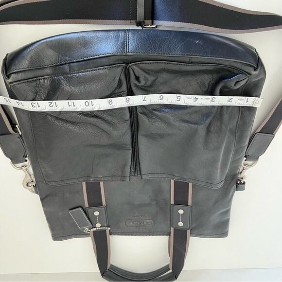 Coach Heritage Web Leather Foldover Tote - Picture 9 of 14
